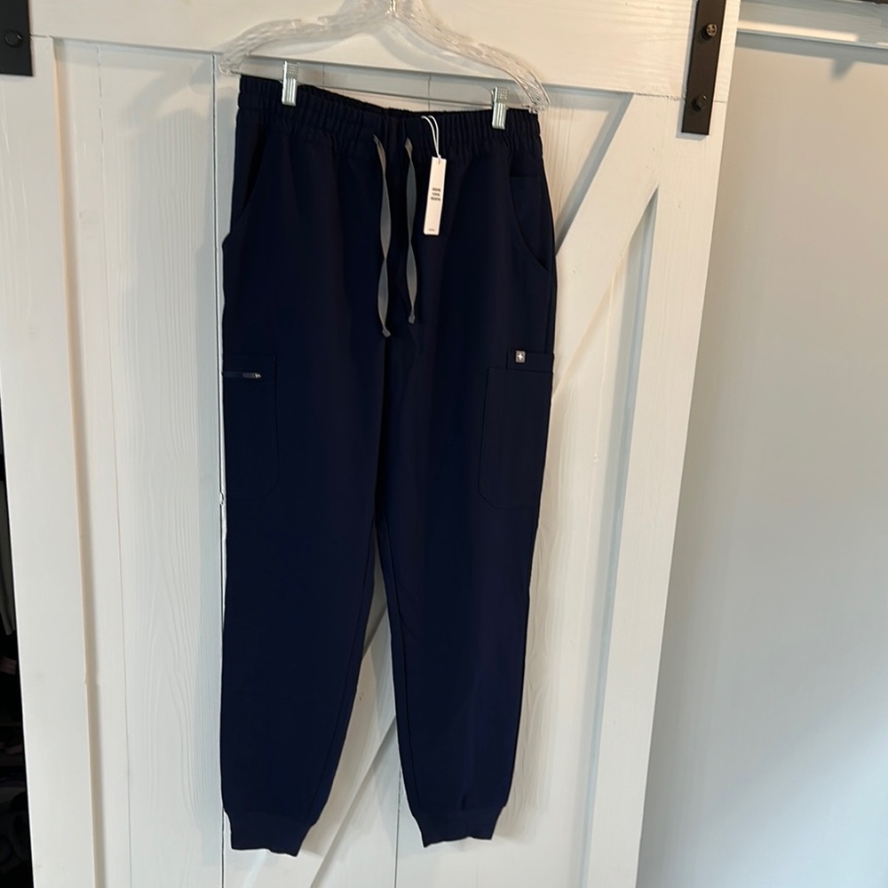 Figs Blue Jogger Sweatpants with Elastic Cuffs